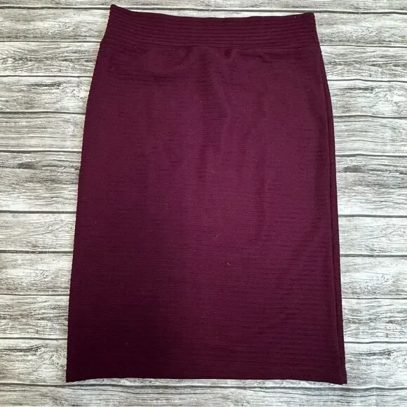 Sparkle & Fade Women's Plum Midi Pencil Skirt Stretch High Waist Medium M - Picture 2 of 8